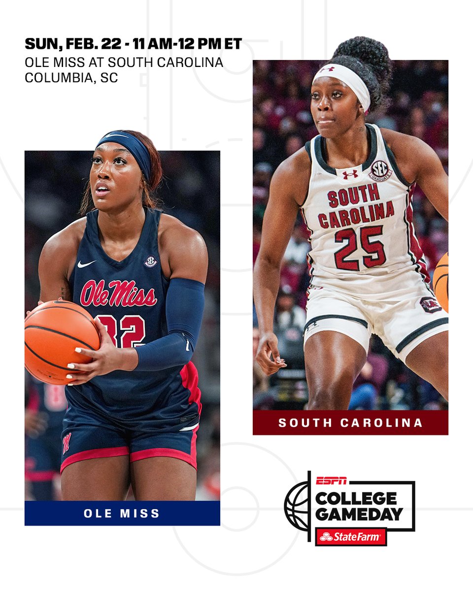 CollegeGameDay's tweet image. Ole Miss. South Carolina.

College GameDay will be in Columbia for a BIG SEC matchup 🍿