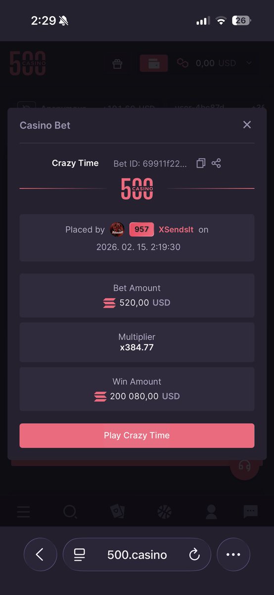 Congrat <a href="/XSendsIt/">XSendsIt #500Casino</a> for this CRAZY win🔥

200.000$ WIN in <a href="/500Casino/">500 Casino</a> 👀🔥