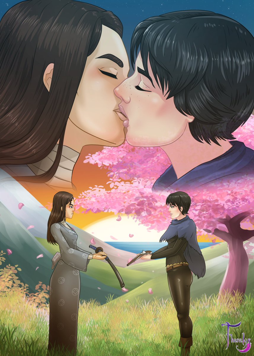 Here is fanart that was done for Johanna and Mizu! I really adore this art and I'm thankful that my friend drew this for me so I wanted to post this for Valnetine's day!
#BlueEyeSamurai #OCXCANON #Johanna_BES #BES #Mizu #Mizu_BES