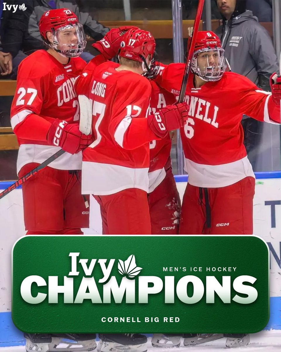 CROWN CORNELL. 

Based on tonight's results, <a href="/CornellMHockey/">Cornell Men’s Ice Hockey</a> has clinched the 2026 Ivy League men's ice hockey title — its 27th league crown in program history. Congratulations, Big Red! 🌿🏒