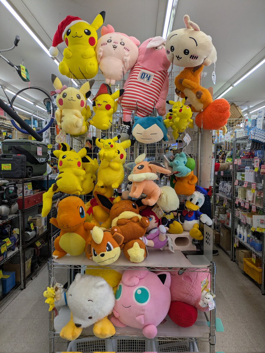 ぬいぐるみコーナー爆誕🧸🔥 ピカチュウ大量発生⚡️ ちいかわ