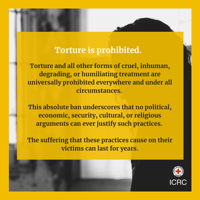 It doesn't matter how. 

It doesn't matter who.

It doesn't matter where.

It doesn't matter why.

Torture is never acceptable and always illegal.