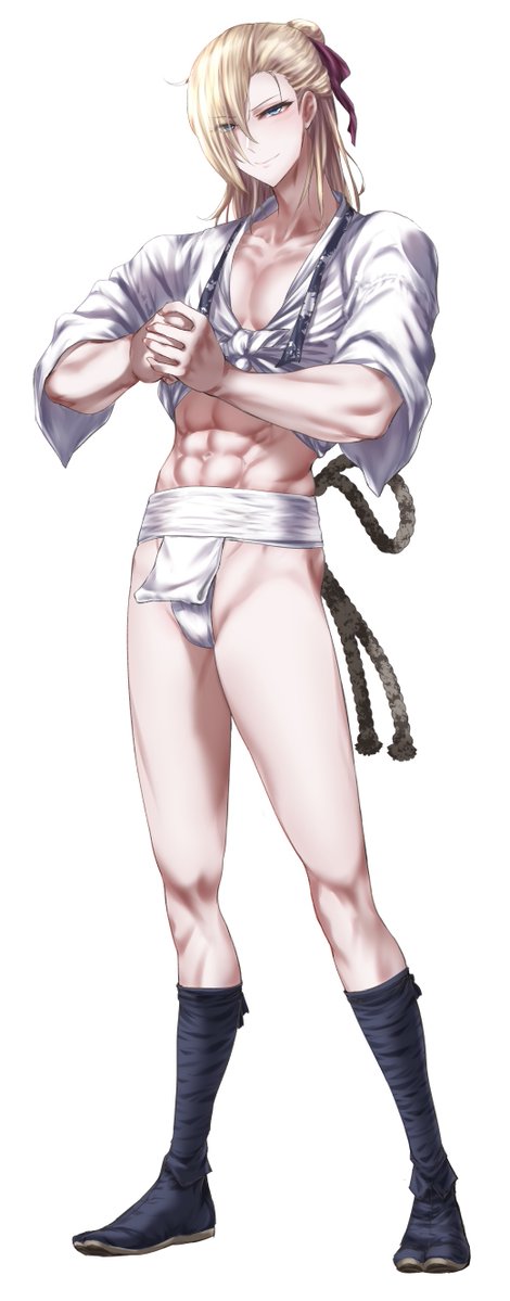 #自分で生み出した一次創作オリジナルキャラを流そう 金髪姉弟と茶髪姉弟 お祭り法被褌ver. 