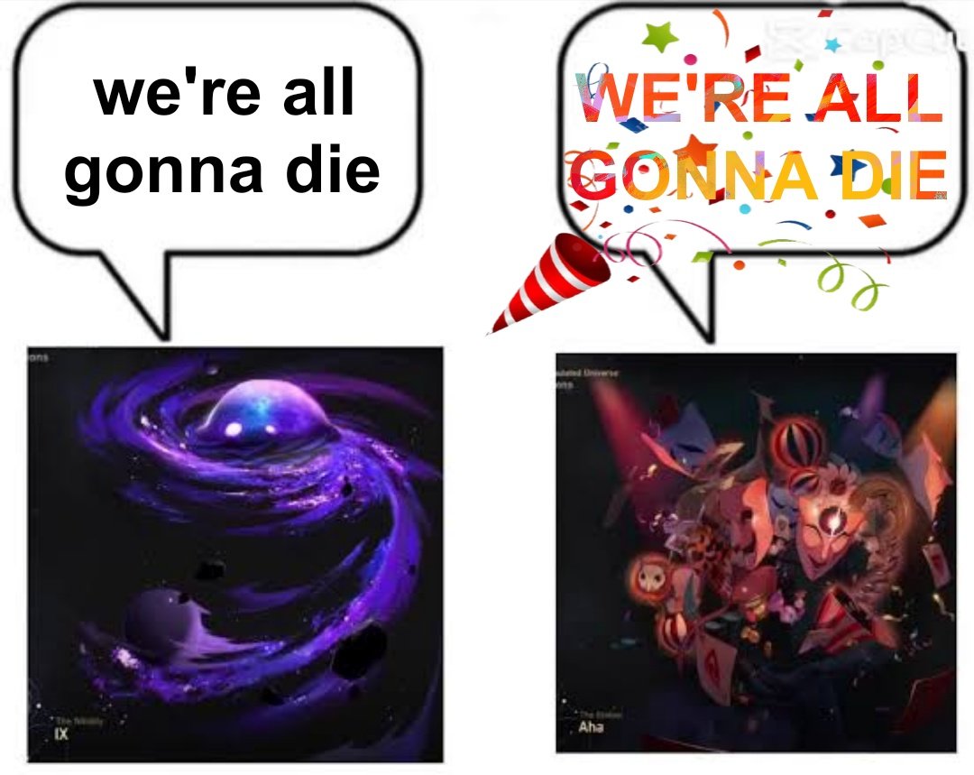 Planacardia quest reminds me how nihility and elation are just two different side of "nothing matters we're all gonna die anyway" 

It's just that nihility compels you to do nothing while elation compels you to do whatever you want