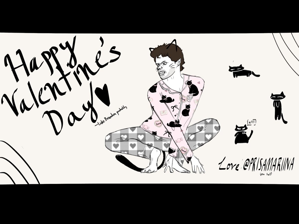 PRISAMARIINA's tweet photo. happy valentines day ft. luke brandon (gift for @zombiekityz) https://t.co/cf7iZO4fc5