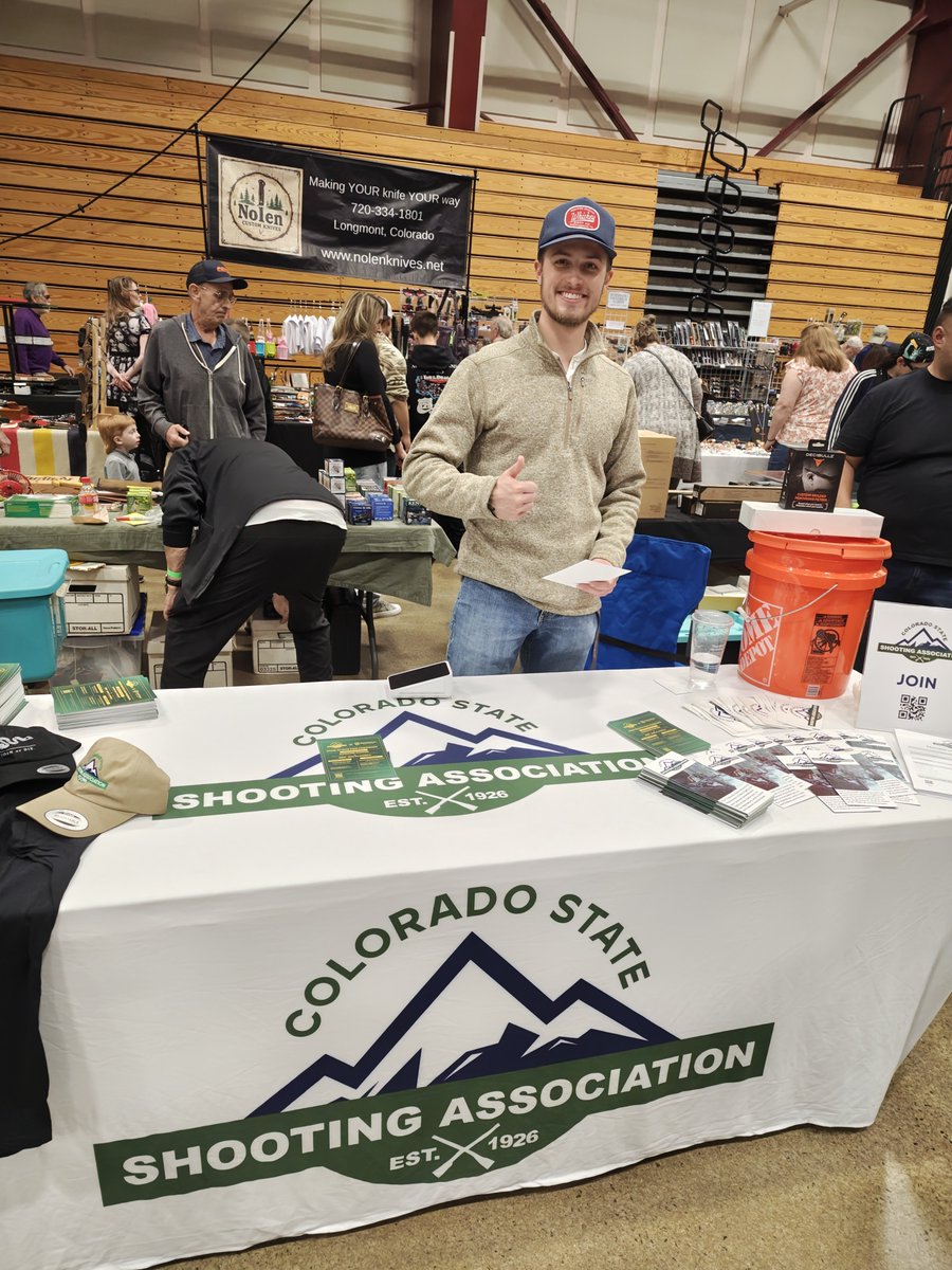 I am at the gun show today bordering SD4, representing the Colorado State Shooting Association and also my campaign, Collins for Colorado.
We are spreading the word about our upcoming banquet to help fund our lawsuits against Jared Polis, specifically over the excise tax and the