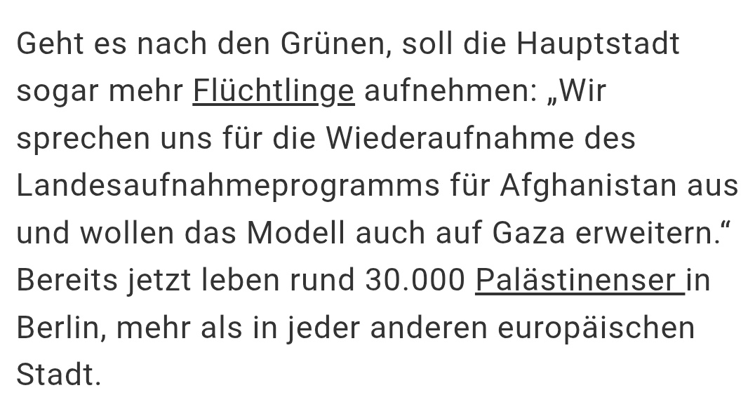 OliverSKBerlin's tweet image. Berlinern, die die #Gruene Partei wählen, ist nicht mehr zu helfen. Neben sog. "#Klima-Fluechtlingen" wollen die #Gruenen halb Gaza in #Berlin ansiedeln. 
Was wir in Berlin demgegenüber benötigen, ist #Remigration 🇩🇪💙
via @bzberlin
 
👇

bz-berlin.de/berlin/neukoel…