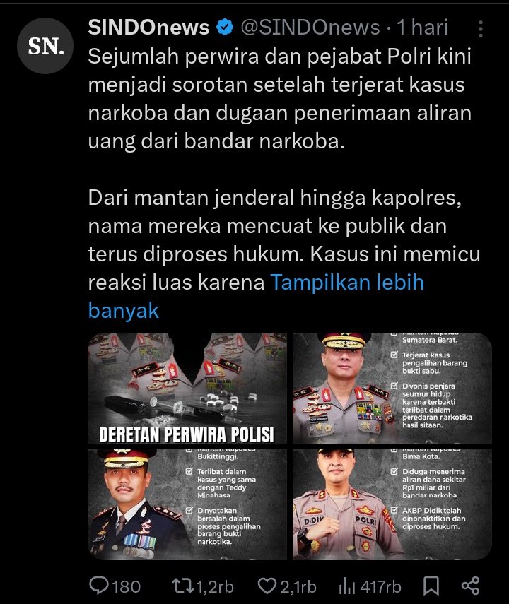 Kapolri : Ikan busuk mulai dari kepala. 
Anda kepalanya toh bos? <a href="/ListyoSigitP/">Listyo Sigit Prabowo</a>