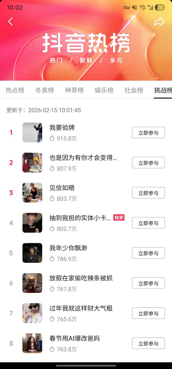每天都是热榜第一
#我要验牌