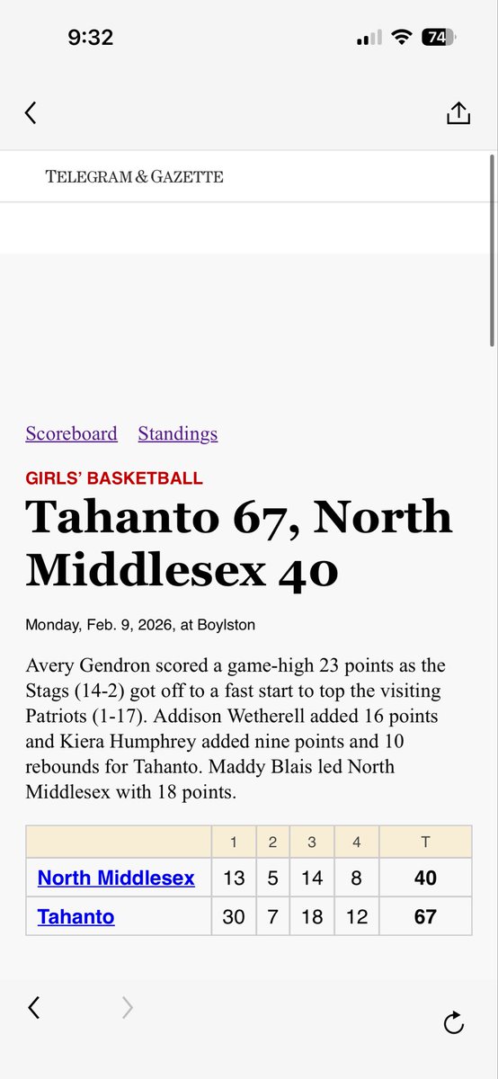 Avery_Gendron's tweet photo. Game #16 vs. North Middlesex @Coach_Adu https://t.co/ttUyPSU10H