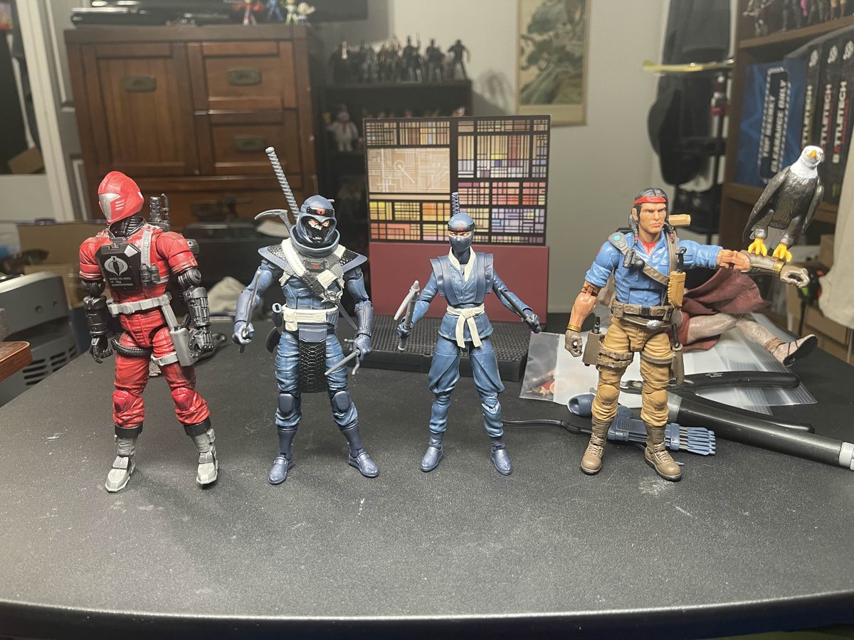 Action Figure Pic of the Day: Some G.I. Joe duplicates I got cheap.  BATs and Blue Ninjas are great army builders...and Spirit has a great rifle and accessories.
