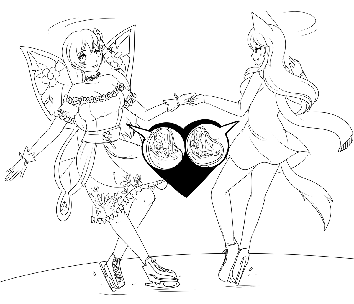 Simple Lineart/Sketch from my recent valentine raffle for Signe. If you missed out on the Valentine one, I do monthly raffle sketches for joining my Substack :3. 

saintxtail.substack.com