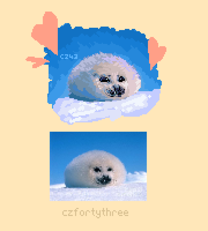 here's my actual art for valentine's day... Happy kisses!!
#pixelart #seal