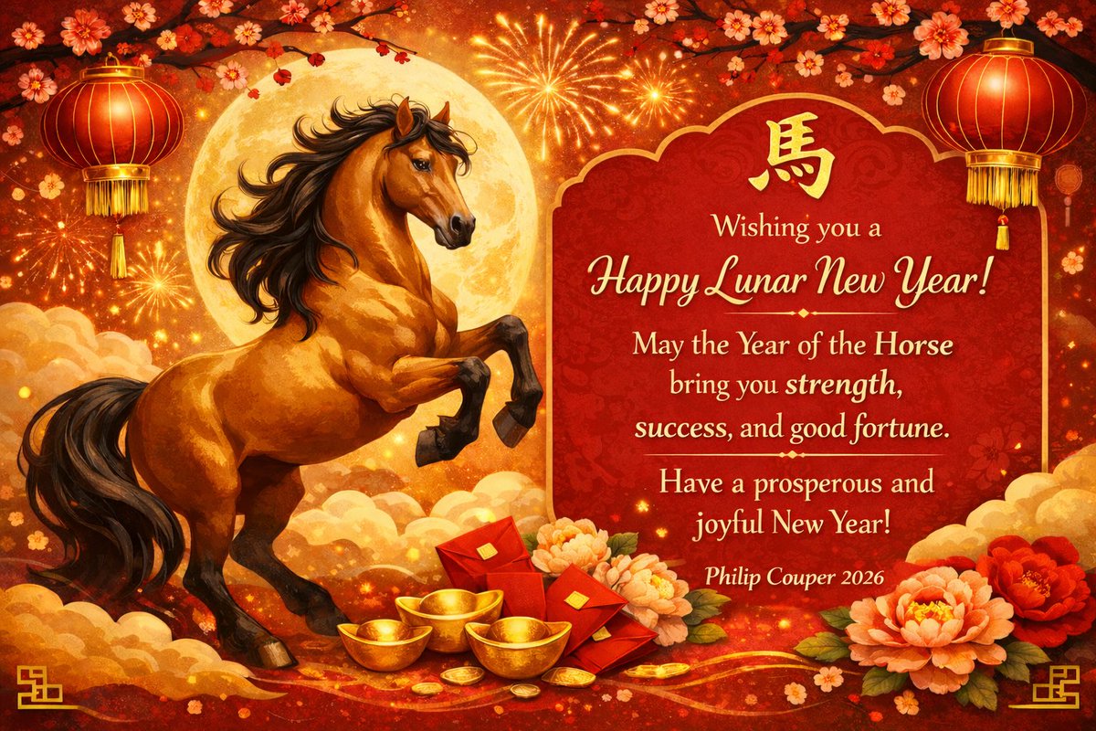This week, we welcome the Lunar New Year and the Year of the Horse 🐎

I wish you and your family strength, good health, and prosperity for the year ahead.

May this be a year of progress, opportunity, and renewed hope.

#LunarNewYear #YearOfTheHorse #NewBeginnings #Prosperity