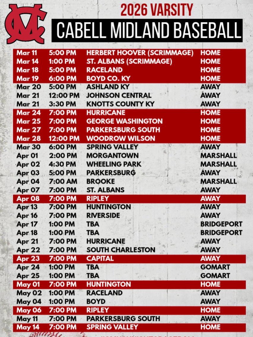 Cabell Midland Baseball tweet media