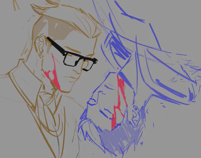 i couldnt draw today but i did wanna draw them, so have my bloody valentine doodle #yomber