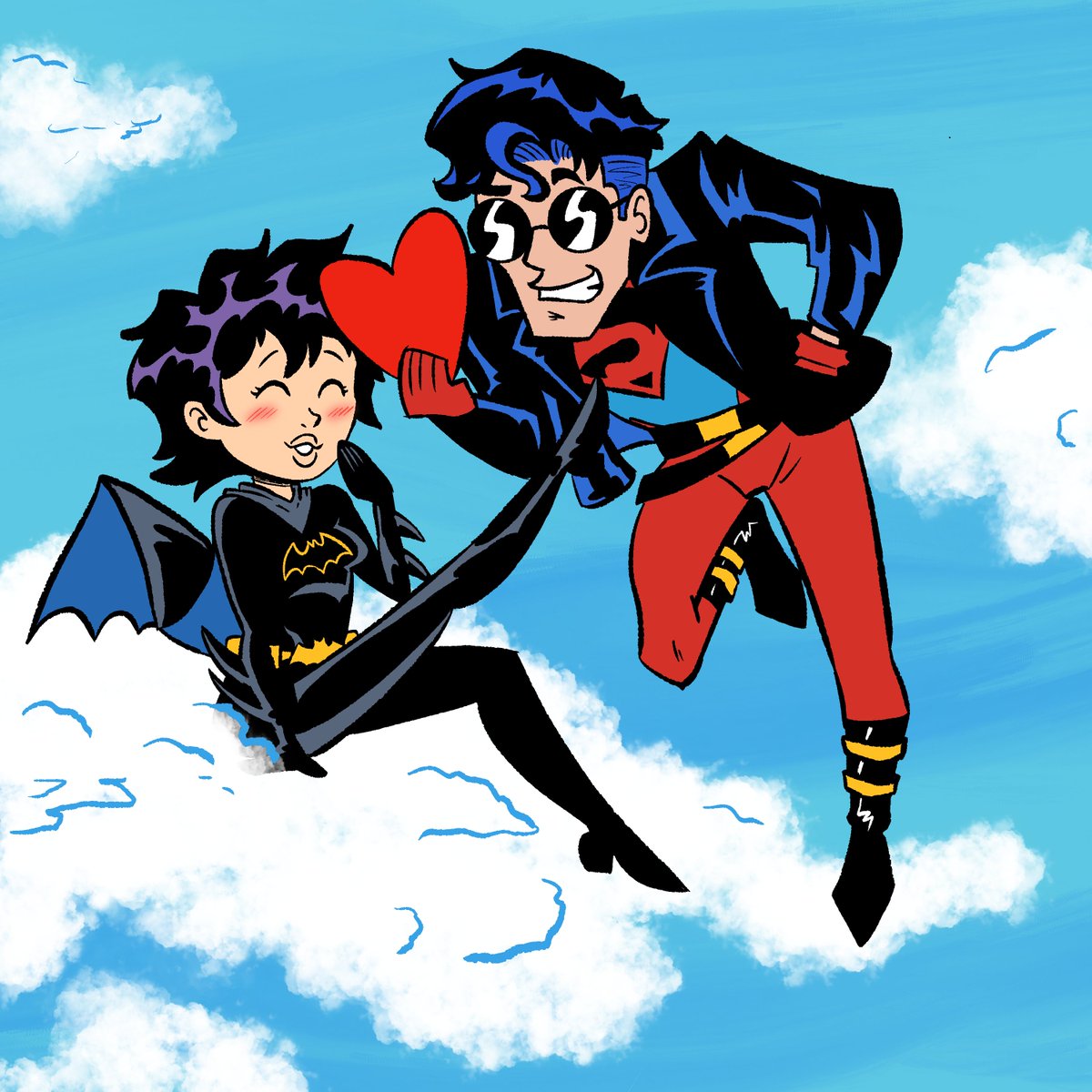 Randomuser9O9's tweet photo. Chibi Cass and Kon valentine's gift  commission by @cadaver_art  #dccomics #art #artwork #batgirl #cassandracain #superboy #casskon #koncass #connerkent #konel #blackbat #fanart #ValentinesDay https://t.co/M5wM5roO81