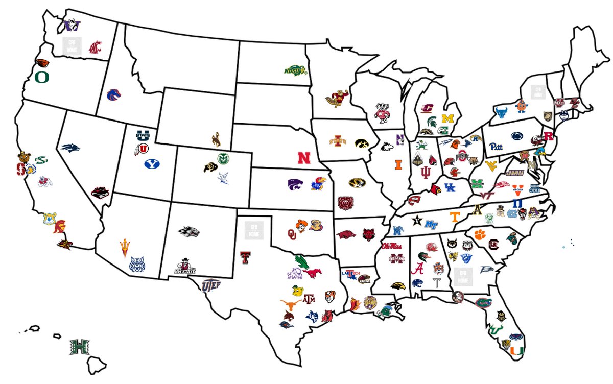 FBS 2026 Map (138 teams now, North Dakota State &amp; Sac State moving up)