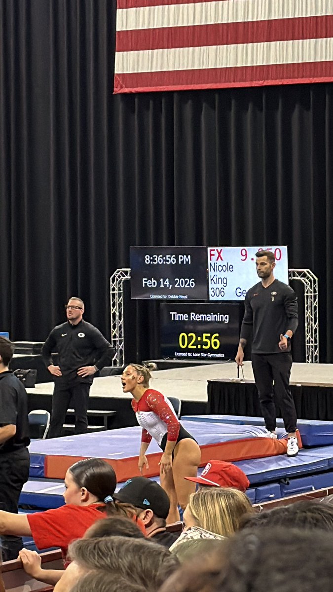 cat4ou's tweet photo. @thegymslam @Fradazzled8888 @miles_gsmith It’s actually not even any better in the arena itself. This is the only place that shows scoring updates and unless you know lineups/who each girl is there’s no way to know who is going for each team. https://t.co/dqdyJUgVCR