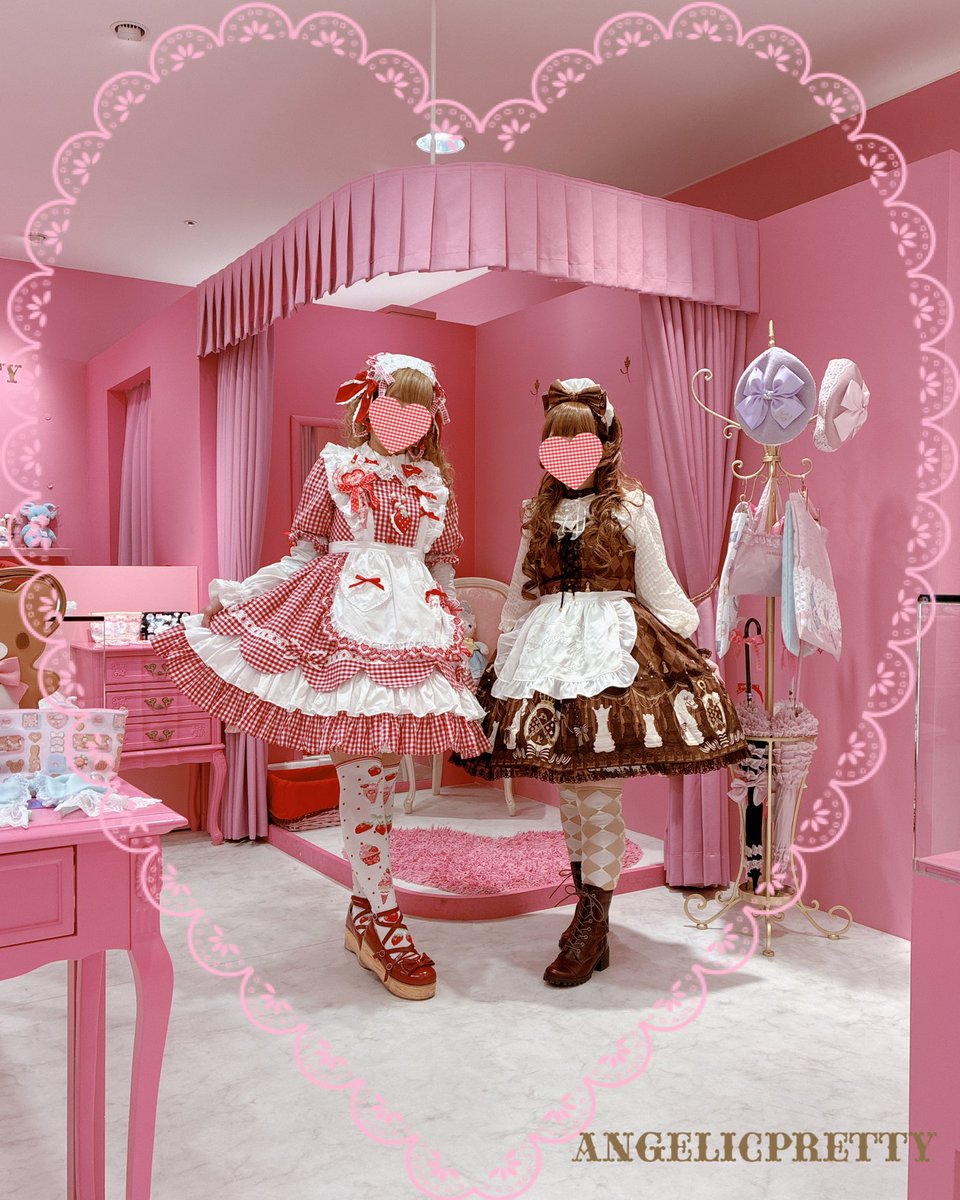 🎀お客様スナップ🎀 🍓Heart CafeワンピースSet 🍫Chess Chocolate