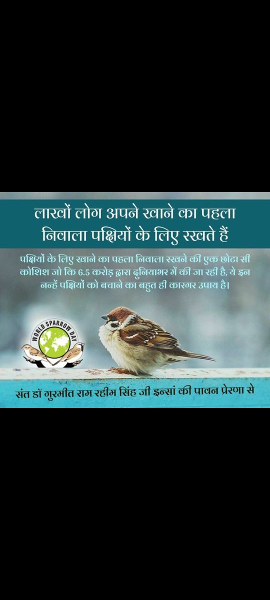 Karmjit20766211's tweet image. पूज्य गुरु Saint Gurmeet Ram Rahim Ji की पावन प्रेरणा से हर जीव में प्रभु का अंश देखने की सीख मिलती है। इंसान ही नहीं पशु-पक्षियों की सेवा को भी अपना कर्तव्य बनाएं।भूखे को भोजन, प्यासे को पानी देना ही सच्ची मानवता है।
#HumanityFirst #ServeAll #Compassion #FeedEveryCreature