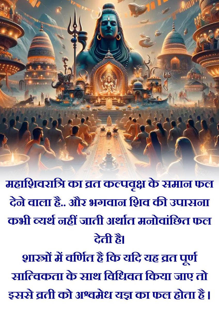 Gosalaom's tweet photo. #MahaShivratri
Sant Shri Asharamji Bapu शिवरात्रि आत्म शिव को पाने की रात्रि है। रात को उसी शिव तत्व की प्राप्ति के लिए ऊं का जप करें व अपने गुरु मंत्र का। 
Vrat Mahima
Shiv Upasana https://t.co/hhq87RiL1g