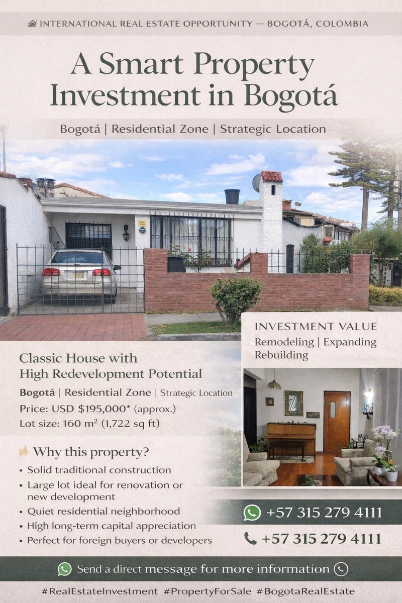 MPBroadcast's tweet photo. Own property in Colombia — one of Latin America’s fastest-growing real estate markets.
Smart investment with strong appreciation potential.

#RealEstateInvestment #InvestInColombia #EmergingMarkets #BogotaRealEstate #InternationalInvestors #PropertyInvestment #GlobalInvesting https://t.co/rbi5EP8usp
