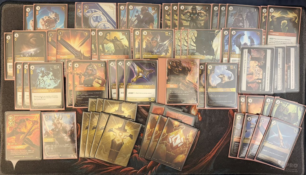 First #RBSpiritforged Nexus Night! Lost to Draven in the finals, definitely want to make some revisions to the list but overall felt VERY strong. Xin and Sett hard carry this deck. (Borrowed second Sett so it’s not pictured) <a href="/riftdecks/">Riftdecks</a> #Riftbound