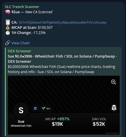 $Sue ran 150%+ after SLC's Trench Scanner alert!

367nFQiNemxPddfQmKmGSyRQwumbGaxmNefVkvUEpump
____
Interested in the SLC Trench Scanner? DM “Access” to <a href="/scanner_SLC/">SLC Trench Scanner</a>
—
Interested in the SLC Black Ledger Discord? Apply at slcblackledger.org
——