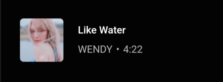 Love it! Last time the playlist recommended Wendy's "When This Rain Stops," and this time it featured "Like Water." Jin really has great taste!Wendy's first solo double title tracks are truly masterpiece-level and such a pleasure to listen to.