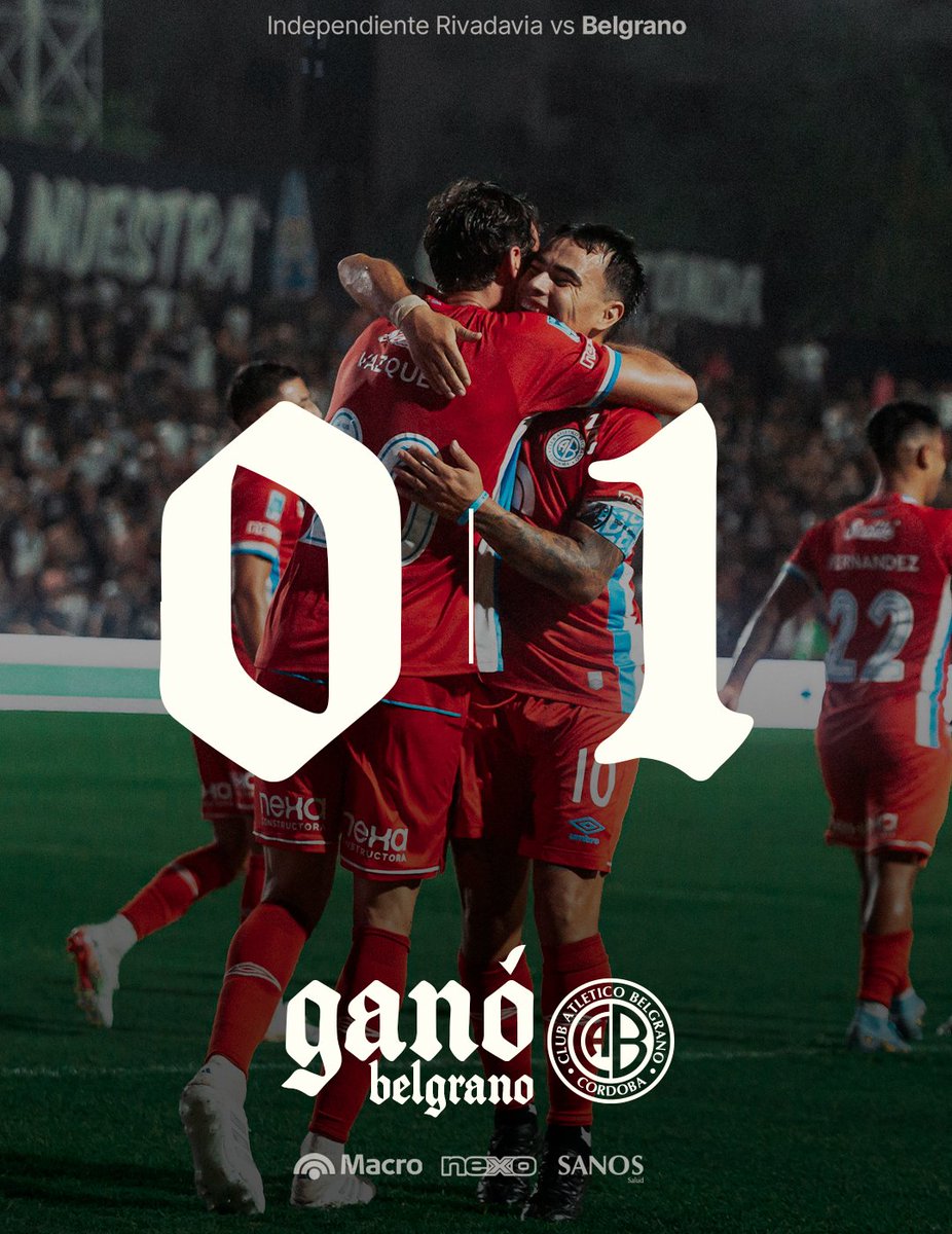 ¡GANÓOOOOOO #BELGRAAAAAAANOOOOOO!🩵🏴‍☠️

⚽ El Pirata venció a la Lepra con gol de Franco Vázquez.

#DaleBelgrano