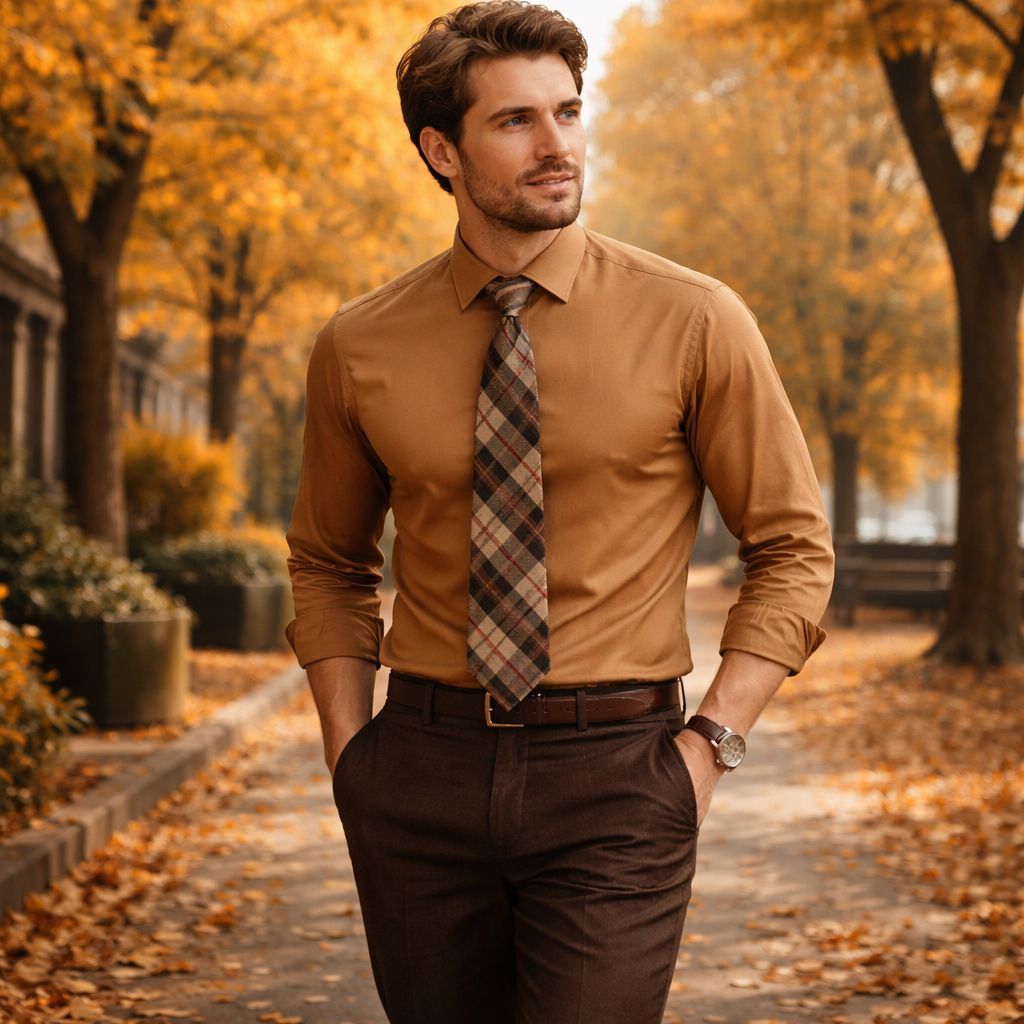 LaModeMens1's tweet photo. Caramel shirt. Plaid tie. Chocolate trousers. ๐
Autumn done right.
Warm tones. Strong presence.
#Menswear #FallStyle #Gentleman https://t.co/dnAtNMJ45r