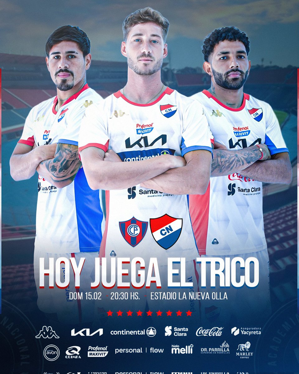 𝗛𝗢𝗬 𝗝𝗨𝗘𝗚𝗔 𝗘𝗟 𝗧𝗥𝗜𝗖𝗢! 🔴⚪🔵

Vamos Nacional Querido, juntos por una nueva victoria. ♥️🤍💙