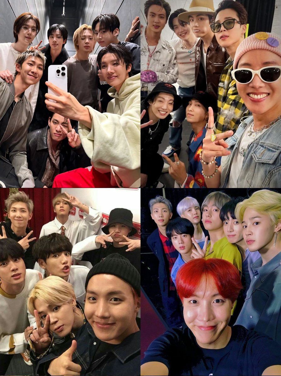 I love it when hobi taking bts' selca..