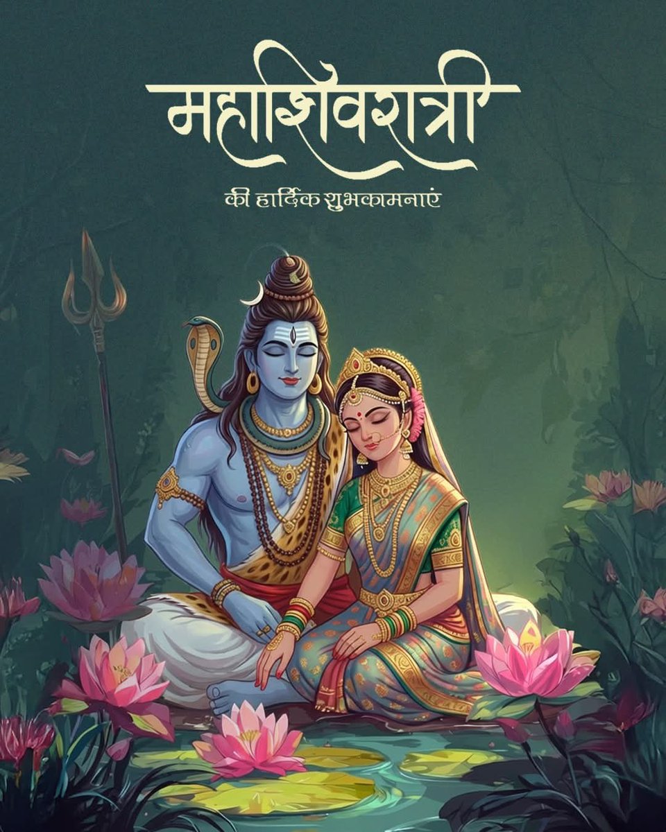 ranjanboro37's tweet photo. ॐ नमः पार्वती पतये, हर-हर महादेव!

भगवान शिव की अपार कृपा और दिव्य ऊर्जा के पावन पर्व महाशिवरात्रि की सभी देशवासियों को हार्दिक शुभकामनाएँ।

माता पार्वती और भोलेनाथ का आशीर्वाद हर जीवन में शांति, श्रद्धा और समृद्धि लाए, सभी के कष्टों का नाश हो तथा समस्त सृष्टि का कल्याण हो, l https://t.co/LU9hLUWrs4