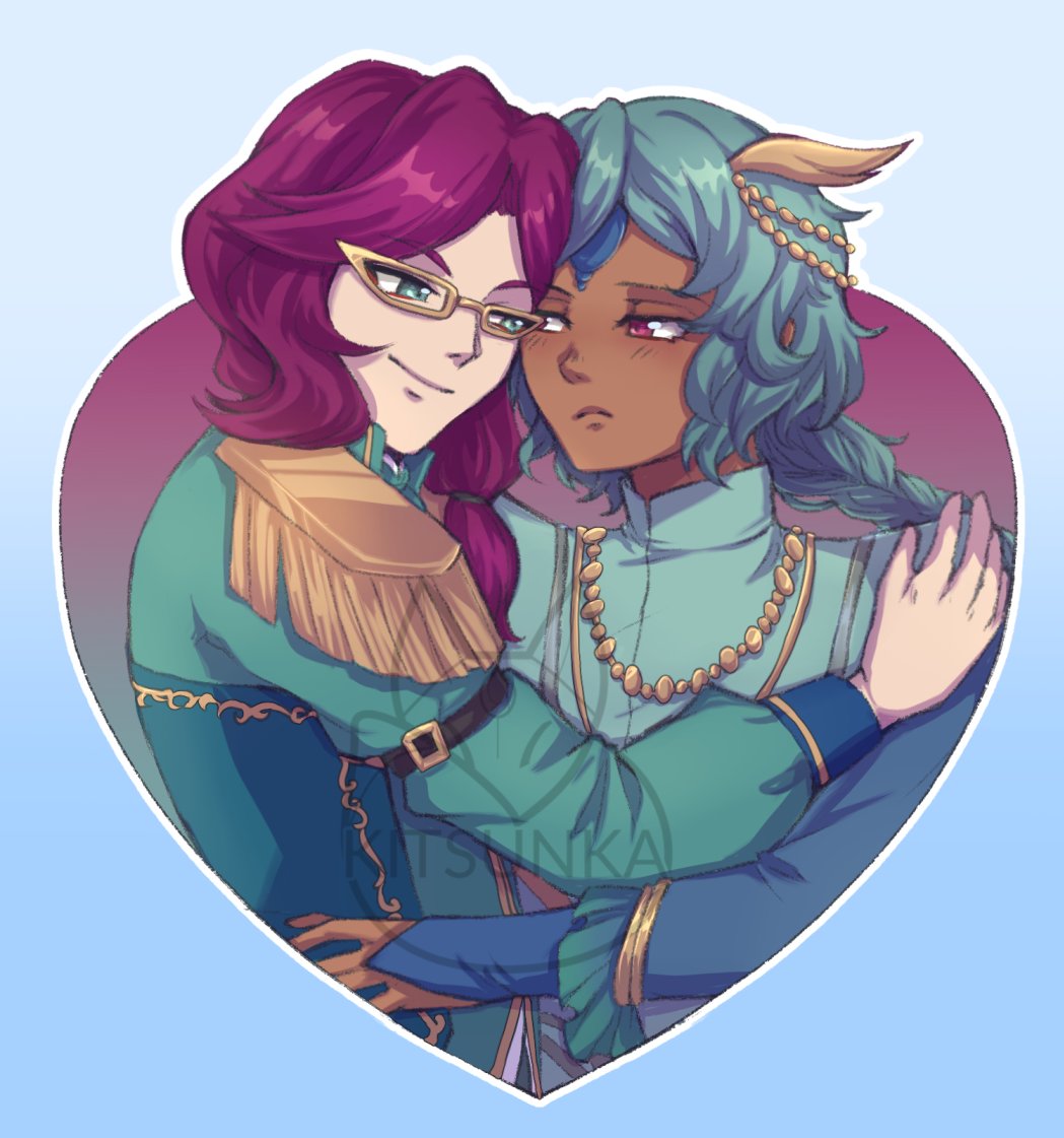 divine scum ]]

Fuchsia: Of course! I've got it! Why don't we make a holiday to celebrate our love?
Ice Blue: OUR love? Aren't you getting ahead of yourself here...

HAPPY VALENTINES DAY TO MY BELOVED OC PAIR MY EVERYTHING !!!! 

art by <a href="/Kitsunka_art/">Kitsunka🦊| VGen commissions closed</a>