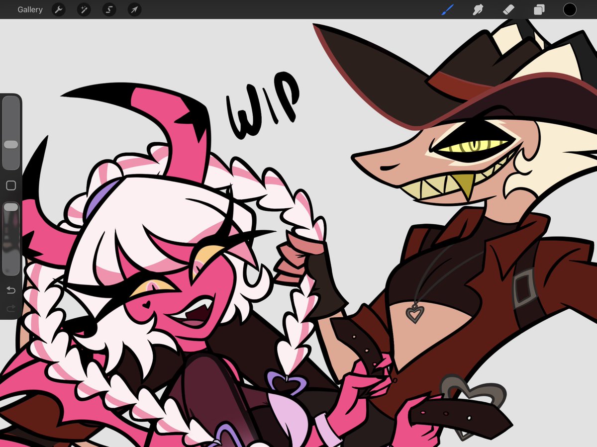 Happy Valentine’s Day 🩷🖤❤️ here’s a sneak peek of my next drawing 😏. Sadly couldn’t finish in time