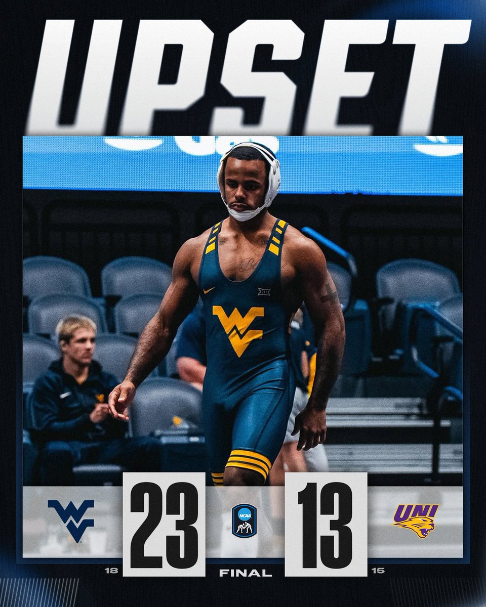 Rolled on through 👊

No. 18 <a href="/WVUWrestling/">WVU Wrestling</a> defeats No. 15 Northern Iowa, 23-13.

#NCAAWrestling