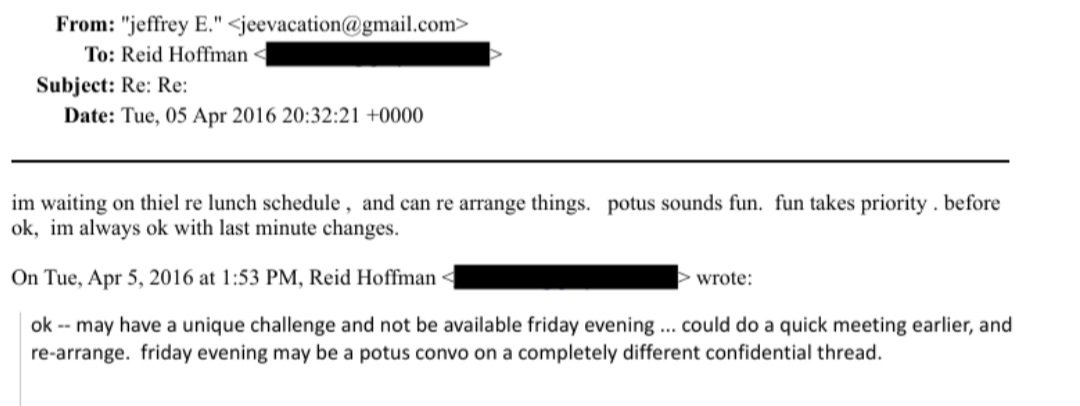 This is why they're awful quiet about Reid Hoffman 

Reid Hoffman:
Appointed by Obama in 2014 as Presidential Ambassador for Global Entrepreneurship.

Donated $1M+ to Obama's 2012 reelection.

Attended White House dinners with Obama.

Interviewed Obama on his podcast Masters of