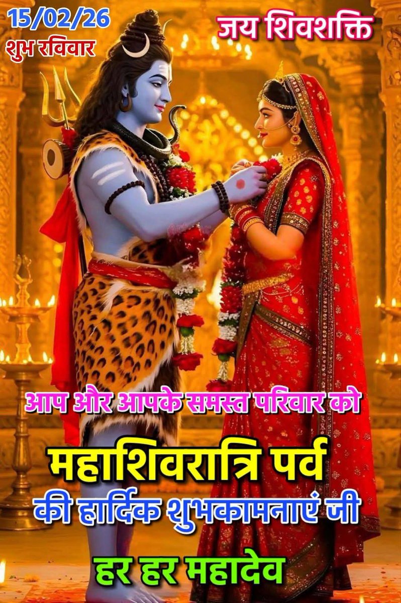 🔱 हर हर महादेव 🔱

आप और आपके परिवार को महाशिवरात्रि की ढेर सारी शुभकामनाएं। 
💐💐💐💐💐💐💐💐💐💐
भगवान भोलेनाथ आप सभी के जीवन में सुख, शांति और समृद्धि भर दें।

जय शिव शंकर 🕉

#महाशिवरात्रि #हरहरमहादेव
 #भोलेनाथ #शिवशक्ति #शिवभक्ति