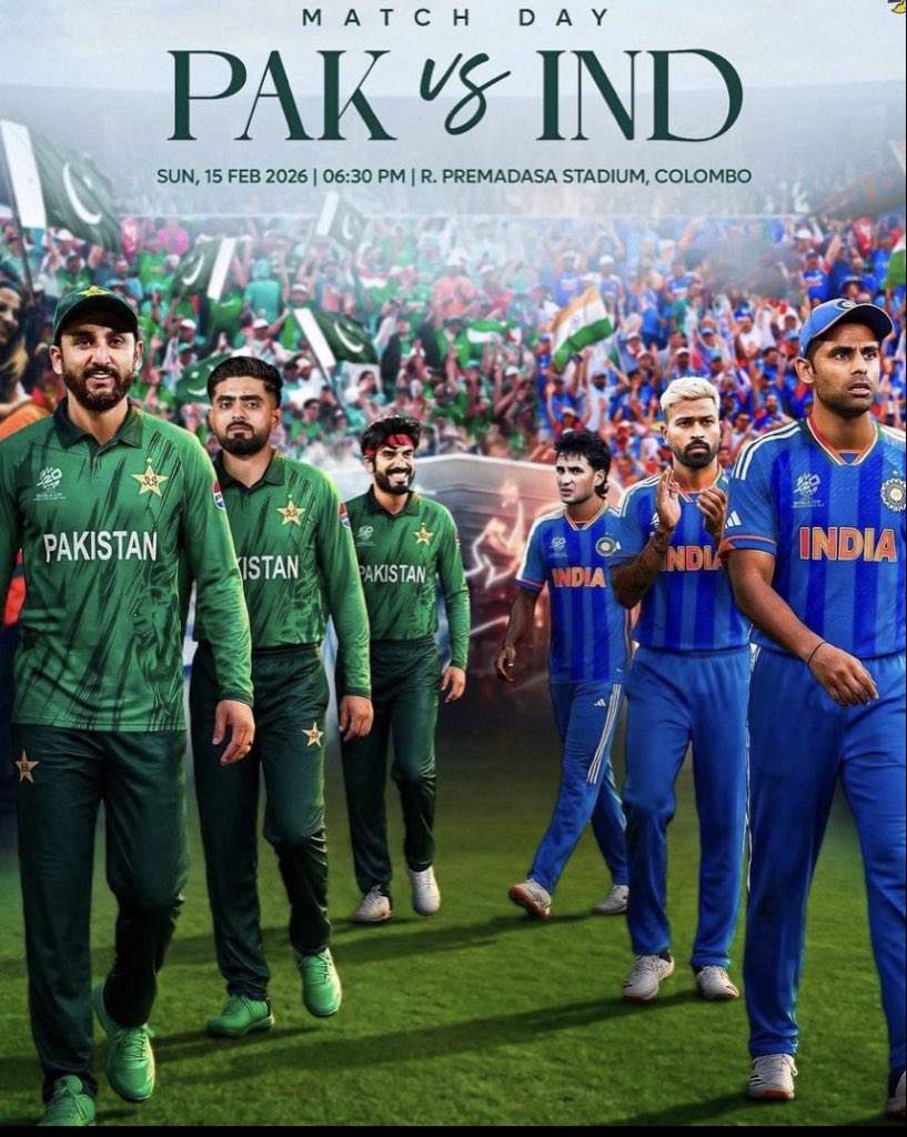 Come on, Team India! 

Defeat the beggars and make it a 9–0 record🤣

#INDvsPAK #IndvsPak2026 #T20WorldCup2026