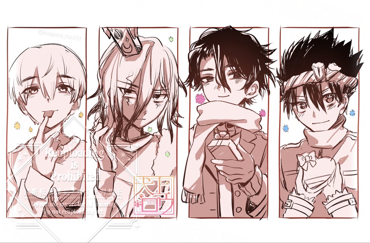 Happy Valentine男子ズ🍫 羽京/千空/SAI/クロム #dcst #犬上ロウの描いたFA