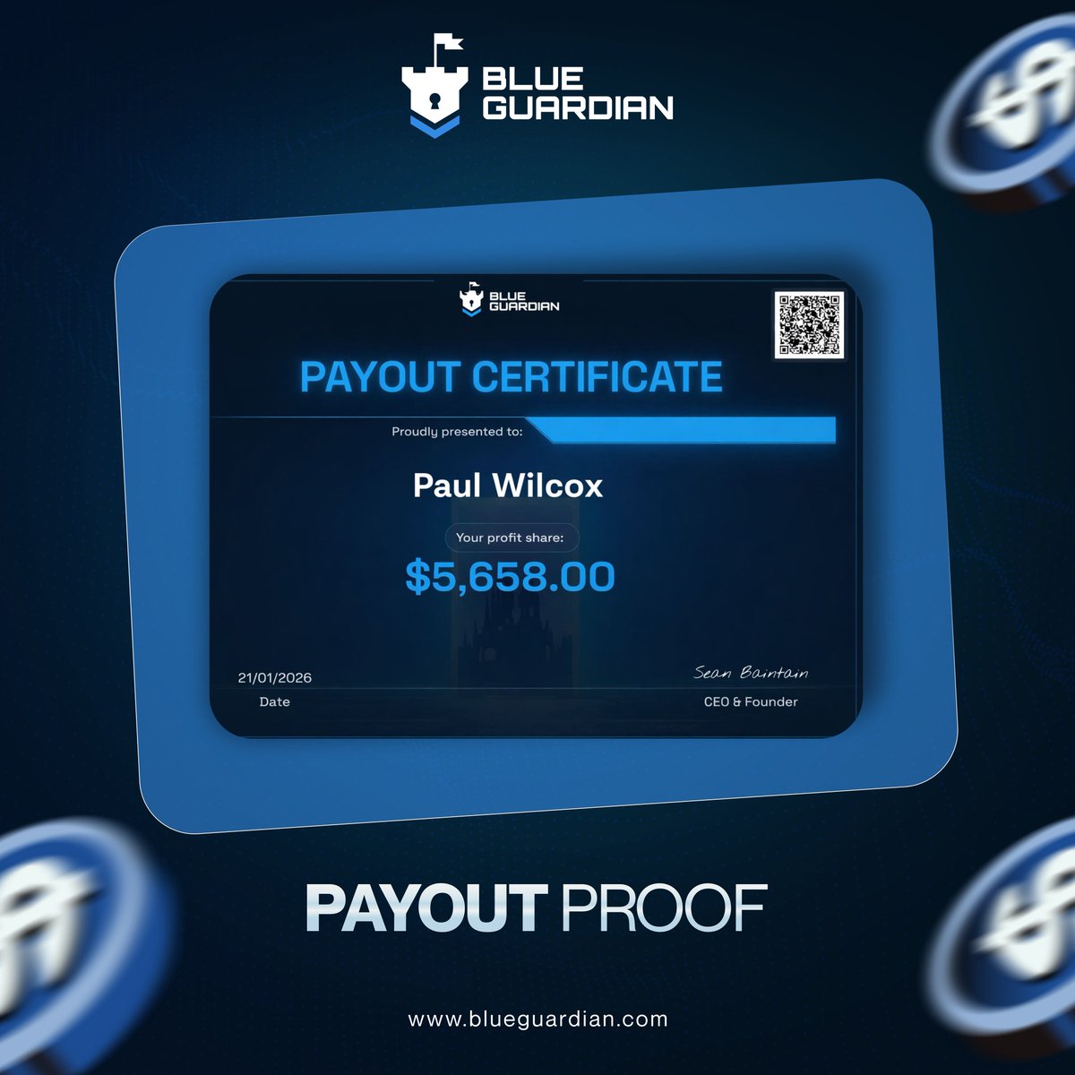 Guess the

percentage

and

account size

of this payout to win a free $50k account! 🎁