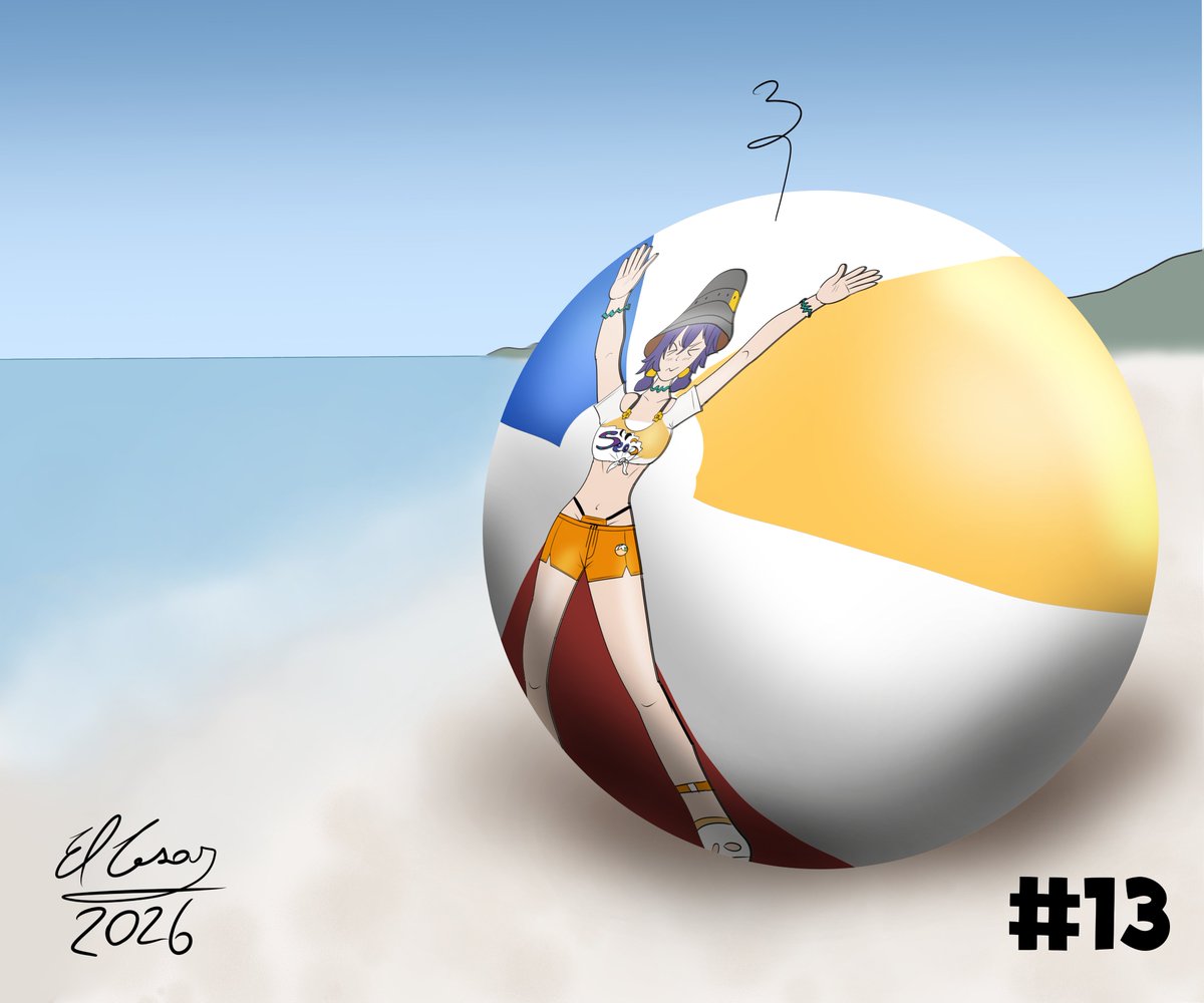 Flatuary day 13: Flatuary day 13 Beach ball - Belle from ZZZ
We decided to hold this event again; it's our 3rd year! :3 Check out the artwork by: deviantart.com/papas23 
Ideas by Dianeko, Paps and me
We hope you like it :3
#flatuary2026 #flattening