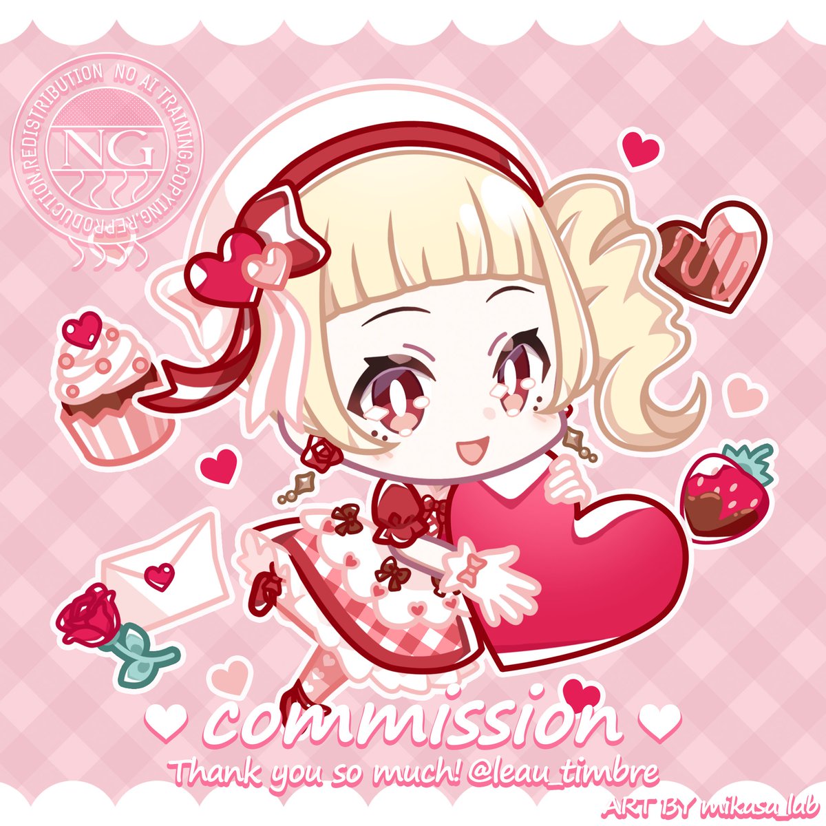 mikasa_lab's tweet photo. 💗実績公開！💗
バレンタイン量産イラストのご依頼ありがとうございます！🎁✨
ぴ𑁍澄音様（@leau_timbre）
#量産イラスト #VGenComm https://t.co/xt8ATayfkl