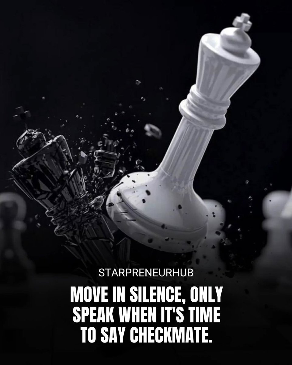 salmansuri's tweet photo. Move in silence, only speak when it's time to say checkmate.

#ThinkBIGSundayWithMarsha #SundayFunday #MotivationalQuotes https://t.co/D7LPMbVlhJ