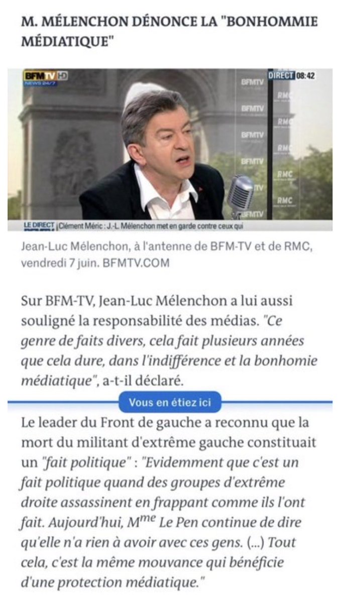 Du coup LFI est responsable de la mort de Quentin hein <a href="/JLMelenchon/">Jean-Luc Mélenchon</a> ?