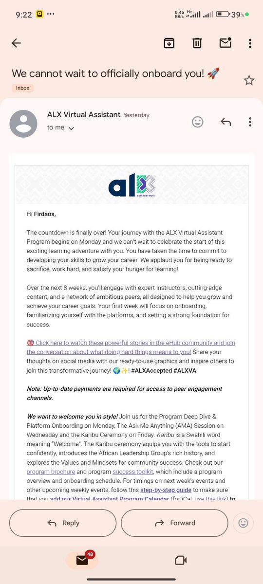 firdaos_ishaq's tweet photo. Data Analytics ๐ โ ongoing.
Virtual Assistance ๐ป โ starting Monday.
Background in science.
Future in digital skills.
Everything connects. ๐
#LifeAtALX #ALX #ValentinesDay https://t.co/jn0jsTLTSJ