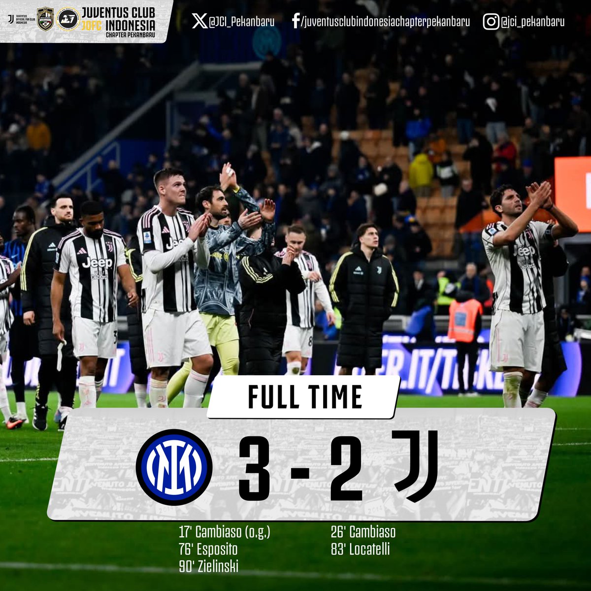 FT | Inter 3-2 Juventus

Pertemuan pertama Juventus menang Hoki katanya. Kalo ini Inter yang Hoki.

Wasitnya agak laen gaes! 

#InterJuve