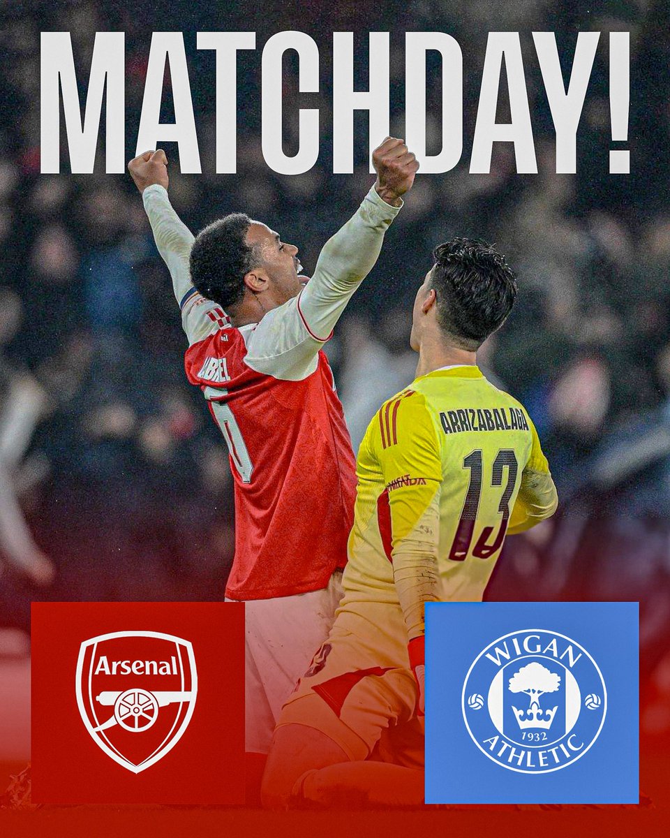 It’s Matchday! And Arsenal are looking to make it six games unbeaten in all competitions in the FA Cup this afternoon…

⚽️ Arsenal v Wigan Athletic
🏟️ Emirates Stadium
⏰ 16:30 GMT kick-off
🏆 FA Cup

A must win game to get into the fifth round of the FA Cup.

COYG!💪🏼